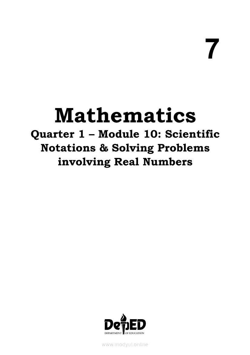 scientific notation and solving problems involving real numbers