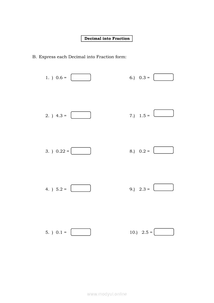 Math 7 Module 5: Expressing Rational Numbers from Fraction Form to ...