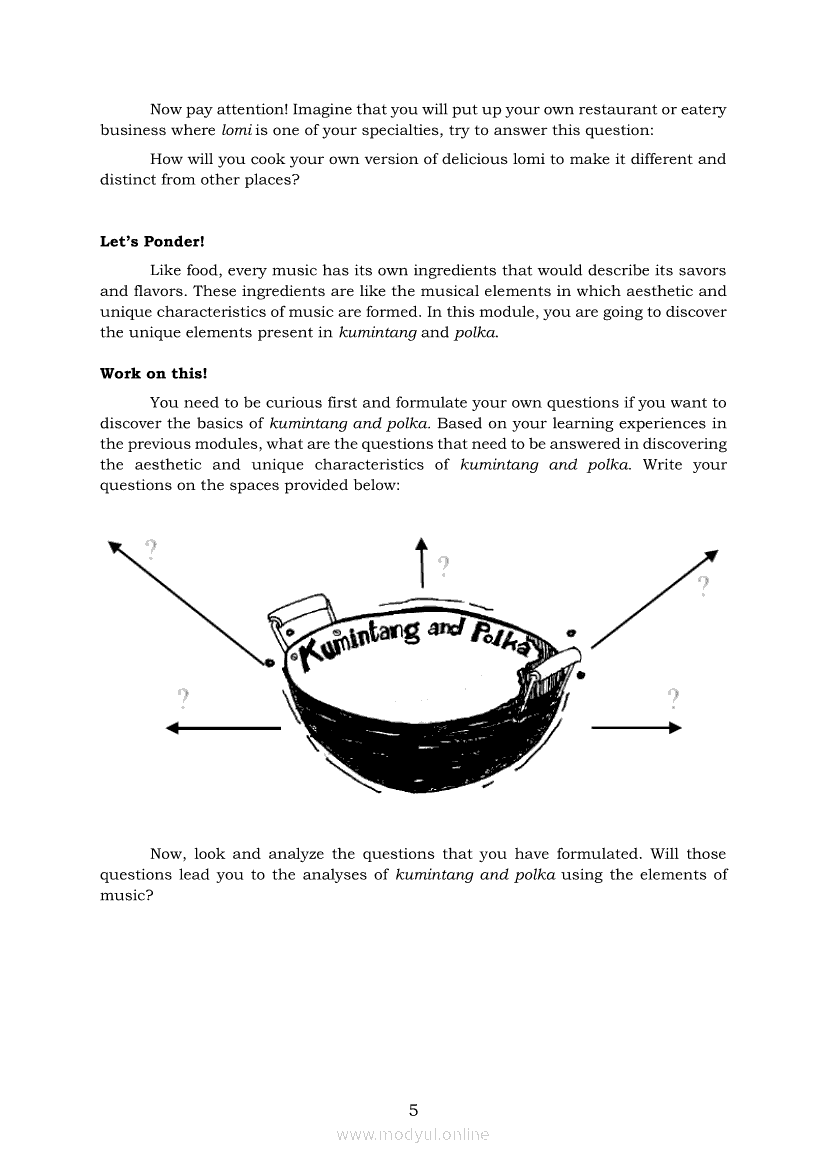 Music 7 Module 6 Secular Music Elements Of Polka And Kumintang Grade 7 Modules