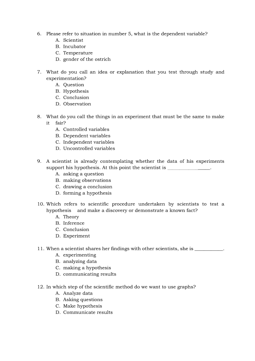 case study questions grade 7 science